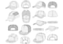 make custom flat sketch hat trucker, snapback, dad caps tech packs with mockup